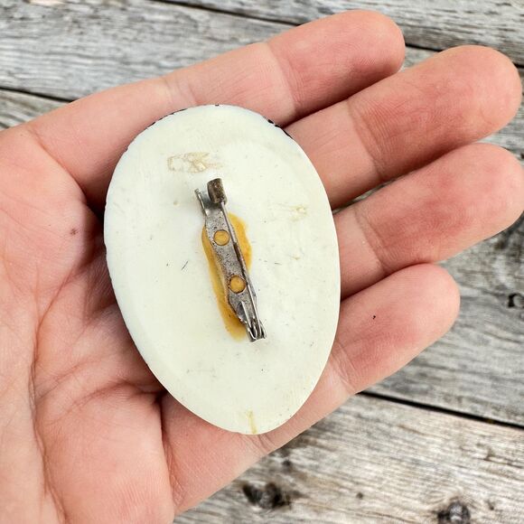 Handcrafted Colorful Face Brooch  Expressive and Tear Drop Detail Pin - Picture 2 of 2